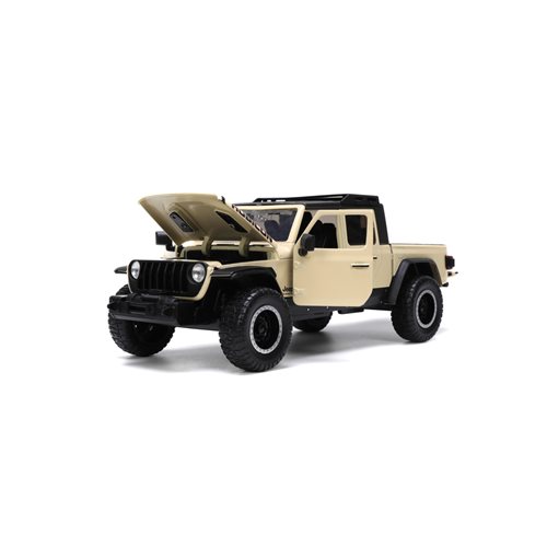 Just Trucks 2020 Jeep Gladiator Tan 1:24 Scale Die-Cast Metal Vehicle with Tire Rack