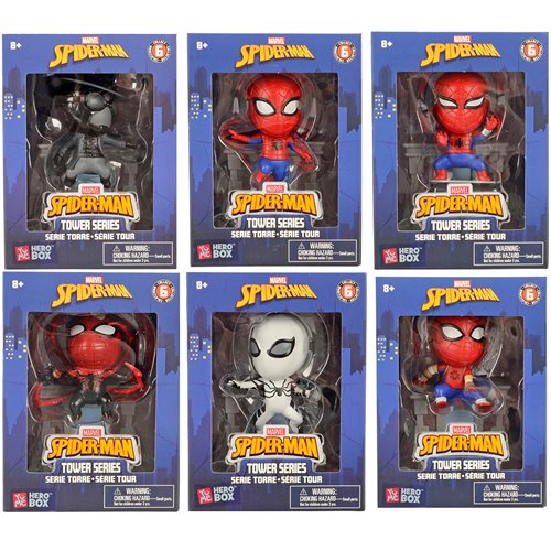 Spider-Man HeroBox Tower Series Window Box Mini-Figure Case of 6