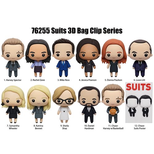 Suits 3D Foam Bag Clip Random 6-Pack
