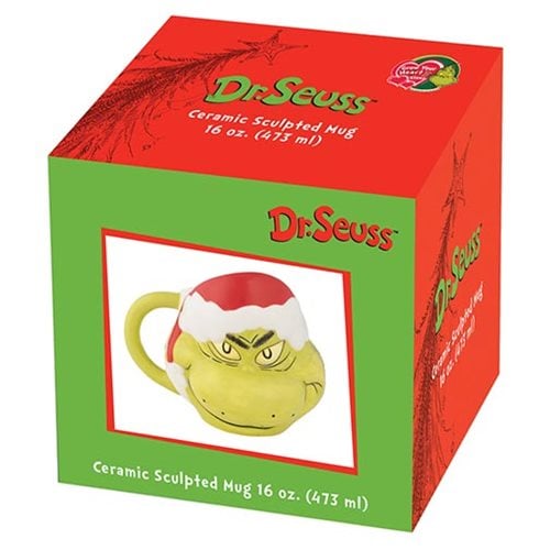 Dr. Seuss Grinchmas Santa Hat 16 oz. Sculpted Ceramic Mug