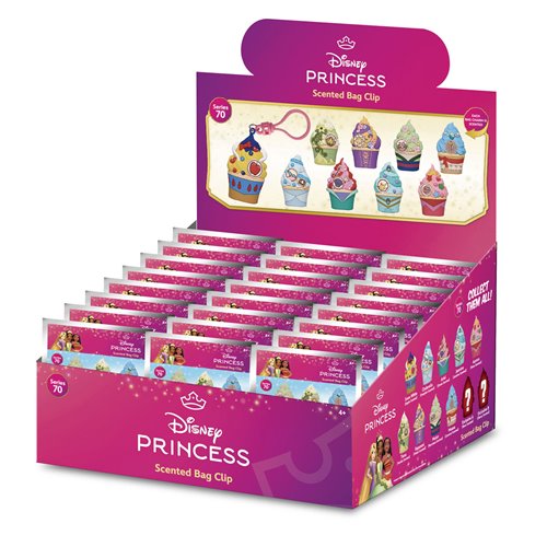 Disney Princesses Cupcakes Series 70 Scented 3D Foam Bag Clip Display Case of 24