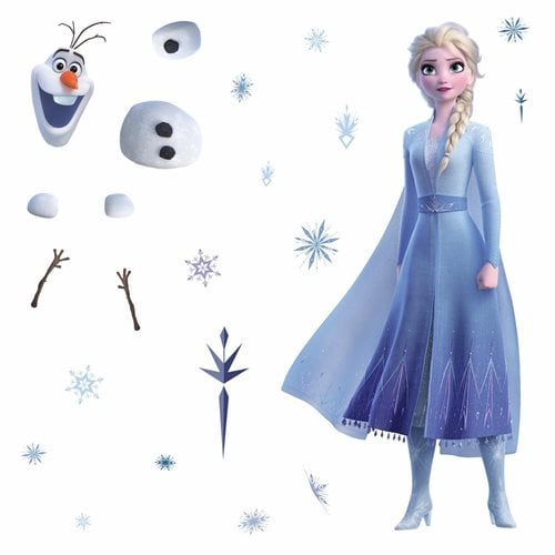 Frozen II Elsa and Olaf Peel and Stick Giant Wall Decals