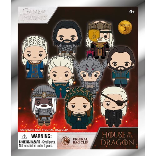 House of the Dragon Series 2 3D Foam Bag Clip Random 6-Pack