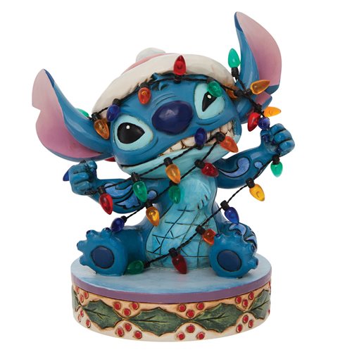 Disney Traditions Lilo & Stitch Stitch Wrapped in Christmas Lights by Jim Shore Statue