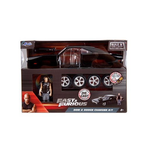 Fast and the Furious Dom and Dodge Charger R/T Build N' Connect 1:24 Scale Die-Cast Metal Vehicle Mo