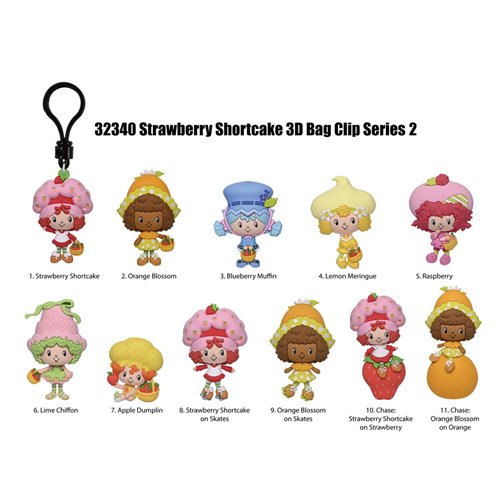 Strawberry Shortcake Series 2 3D Foam Bag Clip Random 6-Pack
