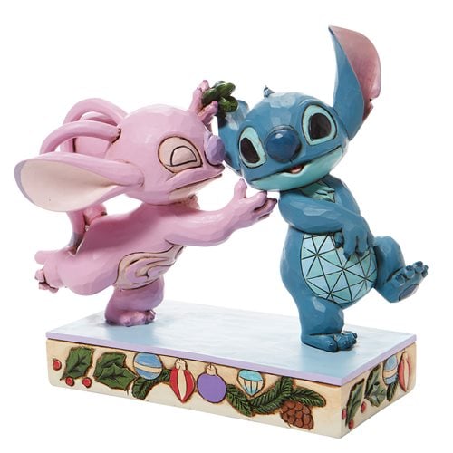 Disney Traditions Angel and Stitch Mistletoe Kisses by Jim Shore Statue