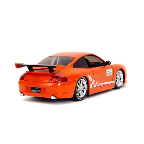 Hyper-Spec Porsche 911 GT3 RS 996 Glossy Orange 1:24 Scale Die-Cast Metal Vehicle