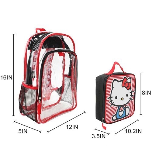 Hello Kitty Clear Youth Backpack 5-Piece Set