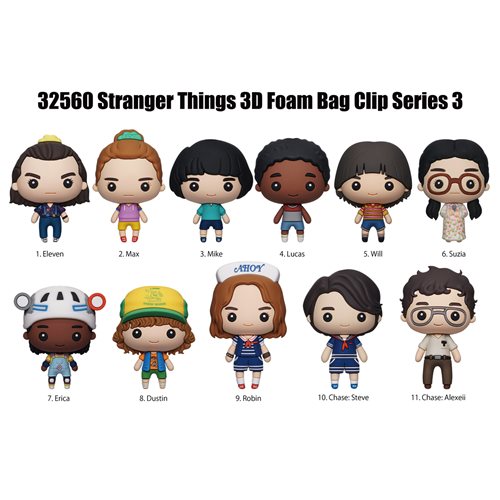 Stranger Things Series 3 3D Foam Bag Clip Display Case of 24