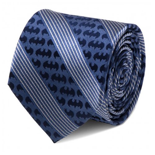 Batman Pinstripe Navy Italian Silk Tie