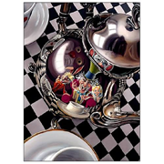 Alice in Wonderland Mad Hatter Tea Party Large Canvas Print