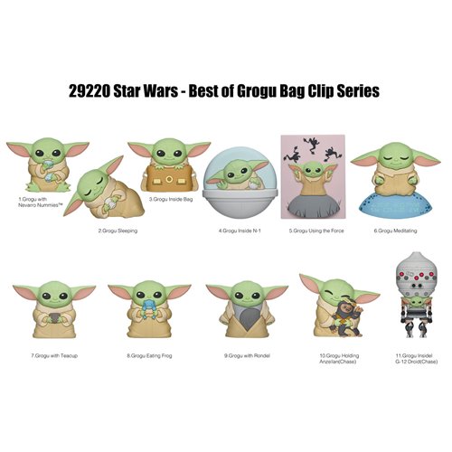 Star Wars: The Mandalorian Grogu 3D Foam Bag Clip Display Case of 24