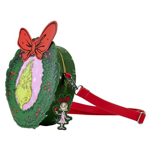 The Grinch Christmas Wreath Lenticular Crossbody Purse