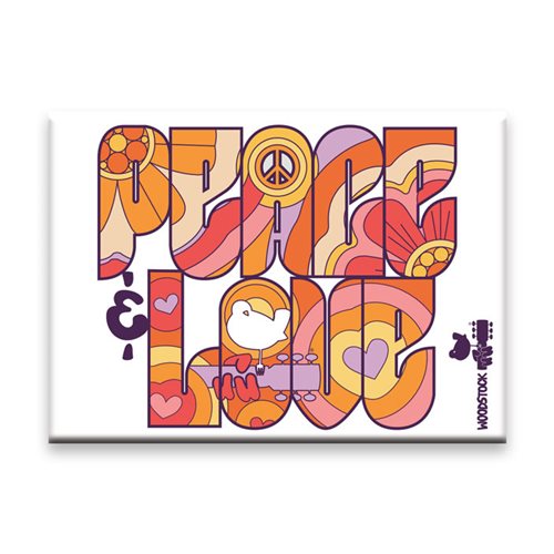 Woodstock Peace & Love Flat Magnet