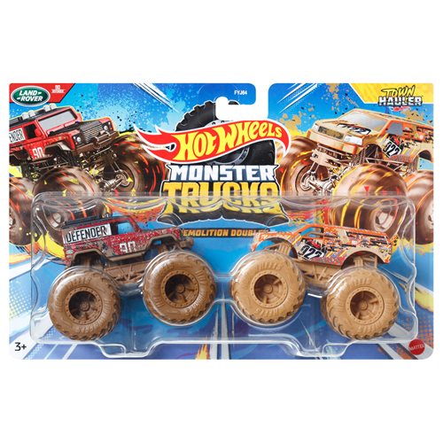 Hot Wheels Monster Trucks Demolition Doubles 1:64 Scale Vehicle 2-Pack 2024 Mix 3 Case of 8