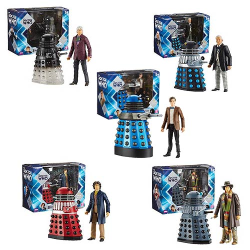 Doctor Who 2014 3.75" Figure Variant Wave 3 # 5487 Gold Dalek Supreme & 11th Doc 