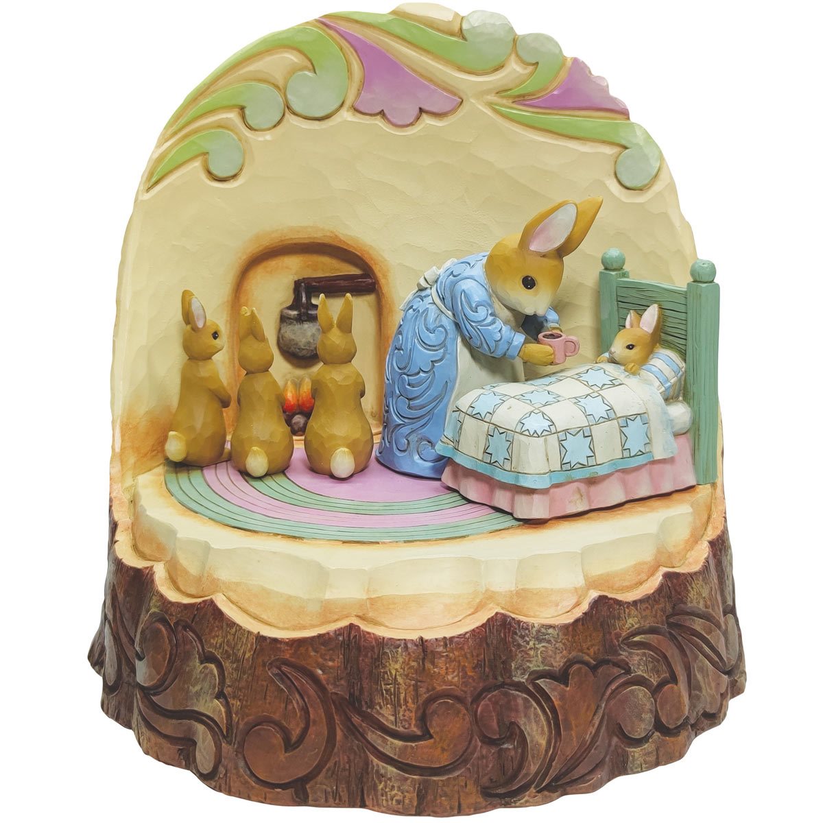 Beatrix Potter Peter Rabbit Mrs. Rabbit with Bunnies Carved by Heart by Jim  Shore Statue