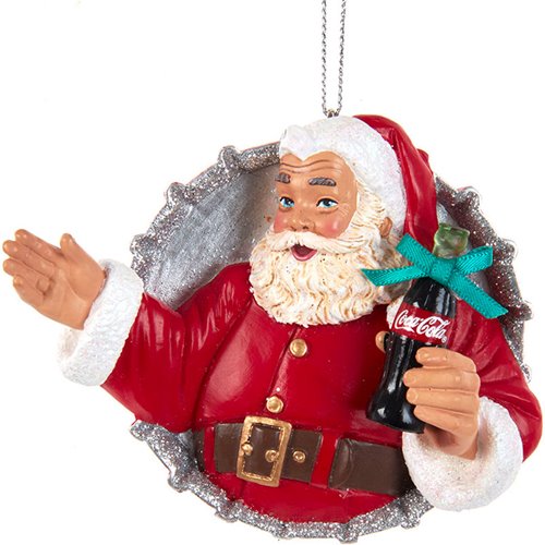 Coca-Cola Santa with Bottle 3-Inch Resin Ornament