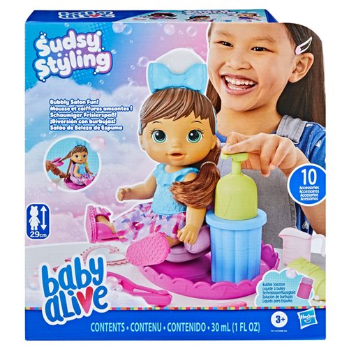 Baby Alive Bubbles N Bows Brown Hair Baby Doll