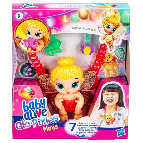 Baby Alive Glo Pixies Minis Carry 'n Care Necklace Sweetie Sunshine Doll