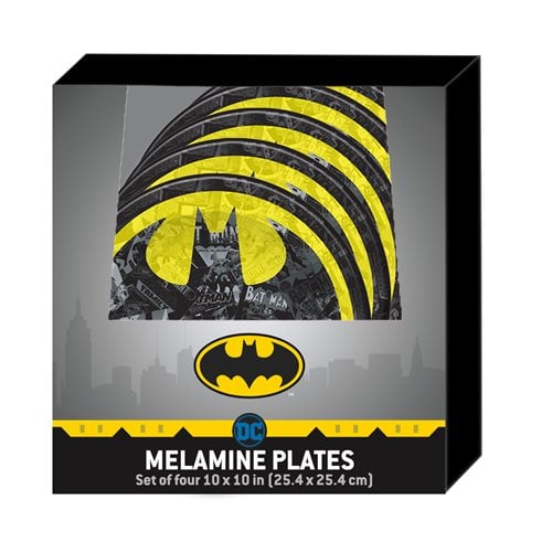 Batman Comic Logo 4-Piece Melamine Plate Set