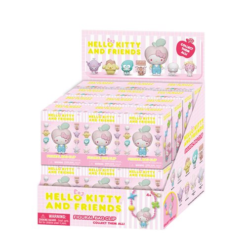 Hello Kitty and Friends Bubble Tea 3D Foam Ball Chain Bag Clip Random 6-Pack