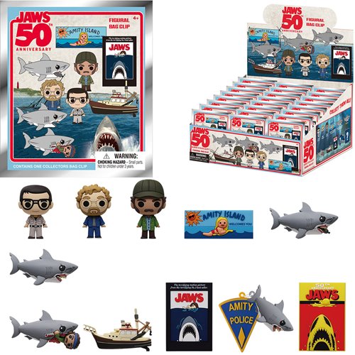 Jaws 50th Anniversary 3D Foam Bag Clip Random 6-Pack