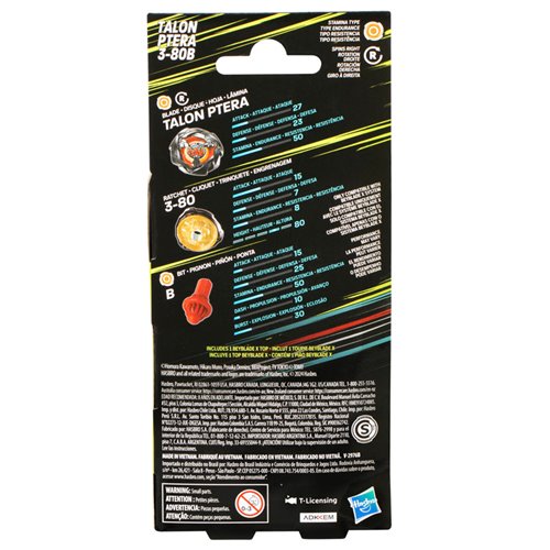 Beyblade X Talon Ptera 3-80B Booster Pack Set with Stamina Type Right-Spinning Top