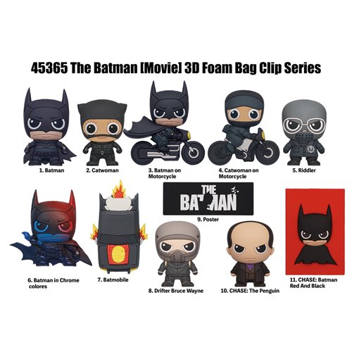 The Batman Movie 3D Foam Bag Clip Random 6-Pack