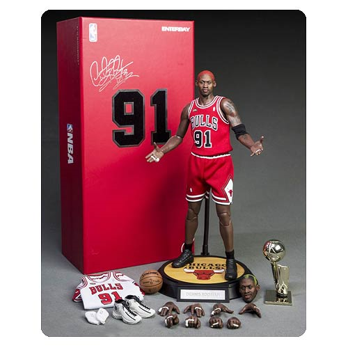 NBA Dennis Rodman 12 inch Red Jersey Action Figure