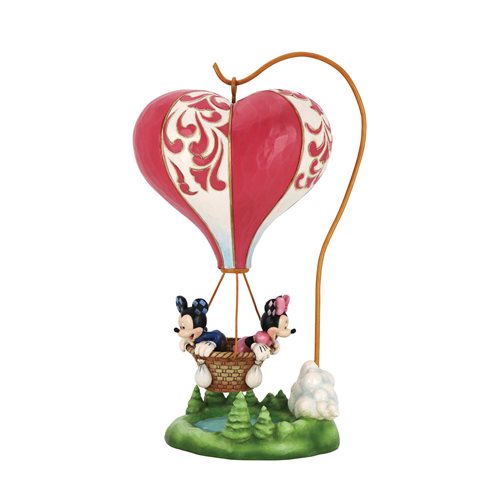 Disney Traditions Mickey Mouse and Minnie Mouse Heart-Air Balloon by Jim Shore Statue