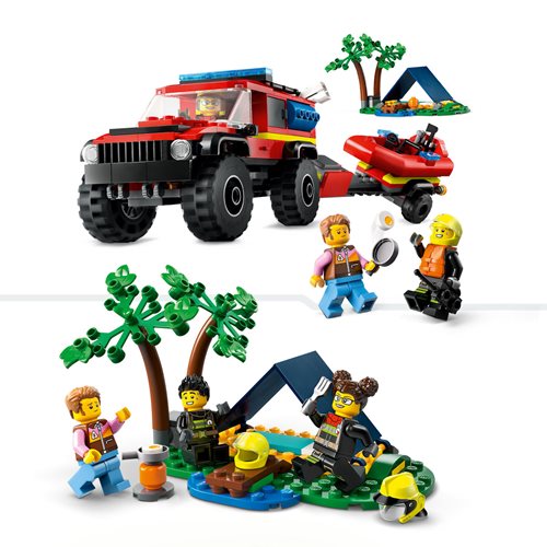 LEGO 60412 City 4x4 Fire Truck with Rescue Boat