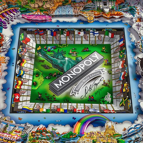 Monopoly 3D World Edition in Silver by Charles Fazzino
