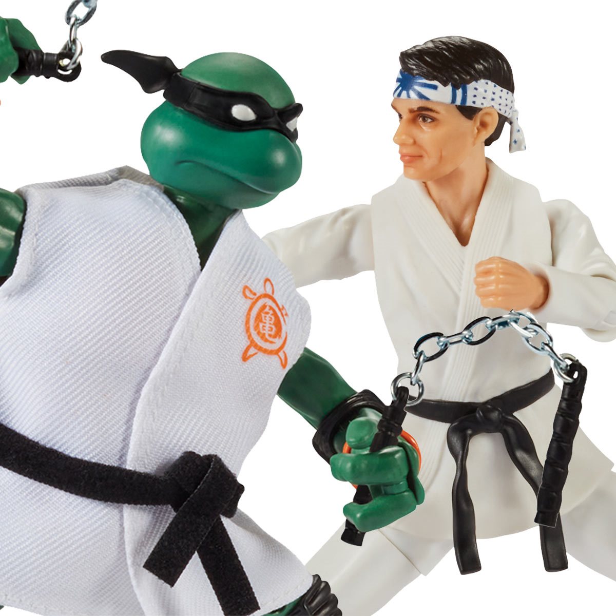 Gewend Wennen aan Minister Teenage Mutant Ninja Turtles x Cobra Kai Michelangelo vs. Daniel LaRusso  Action Figure 2-Pack