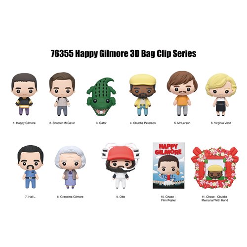 Happy Gilmore 3D Foam Bag Clip Display Case of 24