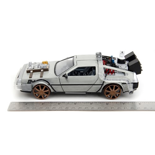 Hollywood Rides Back to the Future III Time Machine Rail Wheels 1:24 Die-Cast Metal Vehicle
