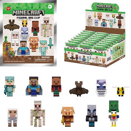 Minecraft Series 4 3D Foam Bag Clip Random 6-Pack
