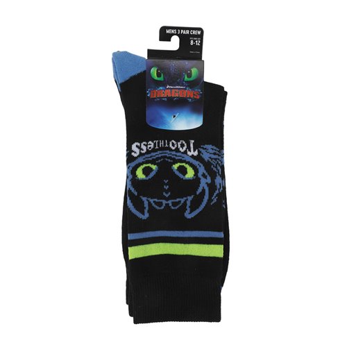 How to Train Your Dragon Toothless Crew Sock 3-Pack