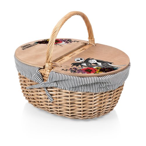 Nightmare Before Christmas Jack and Sally Flowers Country Picnic Basket