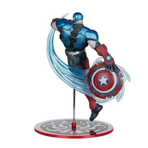 Marvel Rivals Wave 1 Captain America 1:10 Scale Posed Figure with Scene