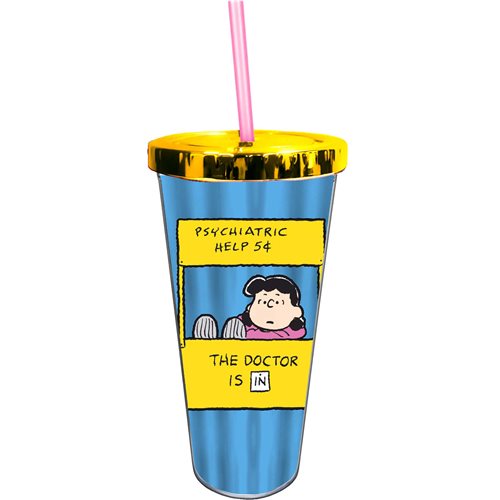 Peanuts Lucy 20 oz. Foil Cup with Straw