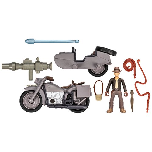 Indiana Jones Worlds of Adventure Indiana Jones with Motorcycle and Sidecar Action Figure Set