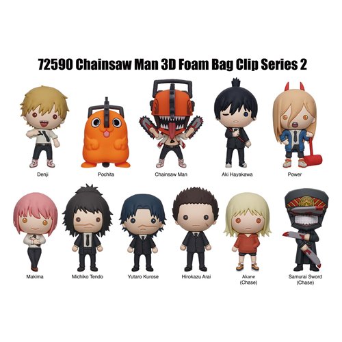 Chainsaw Man Series 2 3D Foam Bag Clip Random 6-Pack