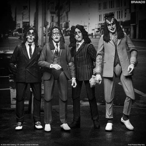 KISS Dressed to Kill Album Cover 7-Inch Scale Action Figure 4-Pack