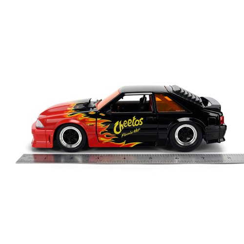 Hollywood Rides Cheetos Flamin' Hot 1989 Ford Mustang GT 1:24 Scale Die-Cast Metal Vehicle with Ches