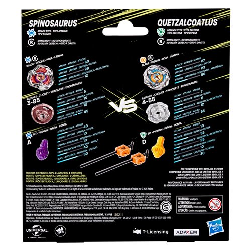 Jurassic World Beyblade Tops Wave 1 Set of 2