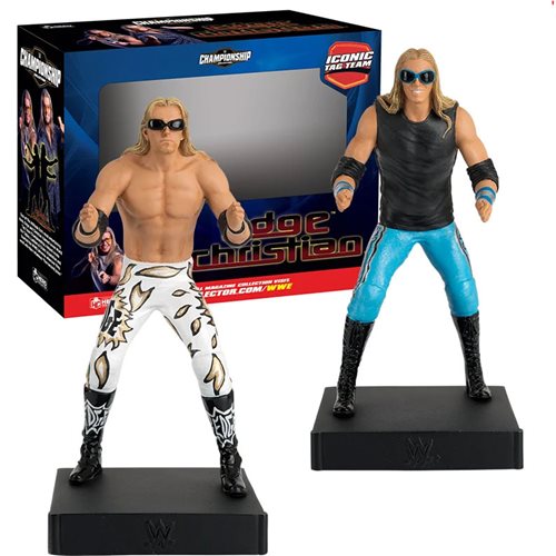 WWE Championship Collection Edge and Christian Figures with Collector Magazine Set of 2
