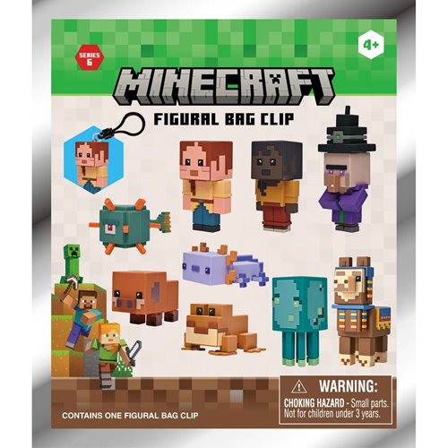 Minecraft Series 6 3D Foam Bag Clip Display Case of 24