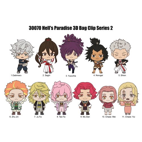 Hell's Paradise Series 2 3D Foam Bag Clip Display Case of 24